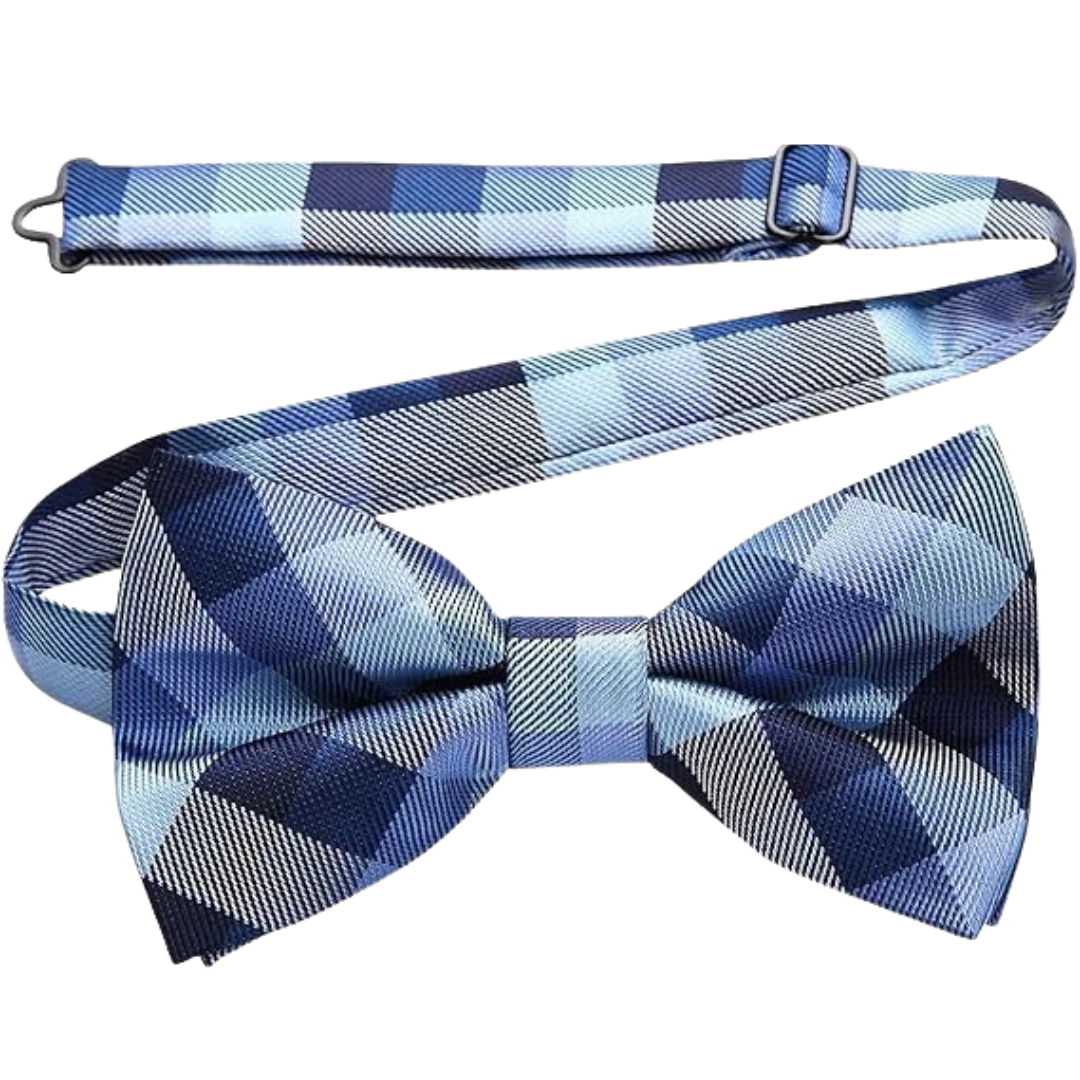 Navy Blue Pre-Tied Polyester Bow Tie for Men