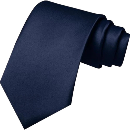 Blue Satin Polyester Necktie with Jacquard Weave