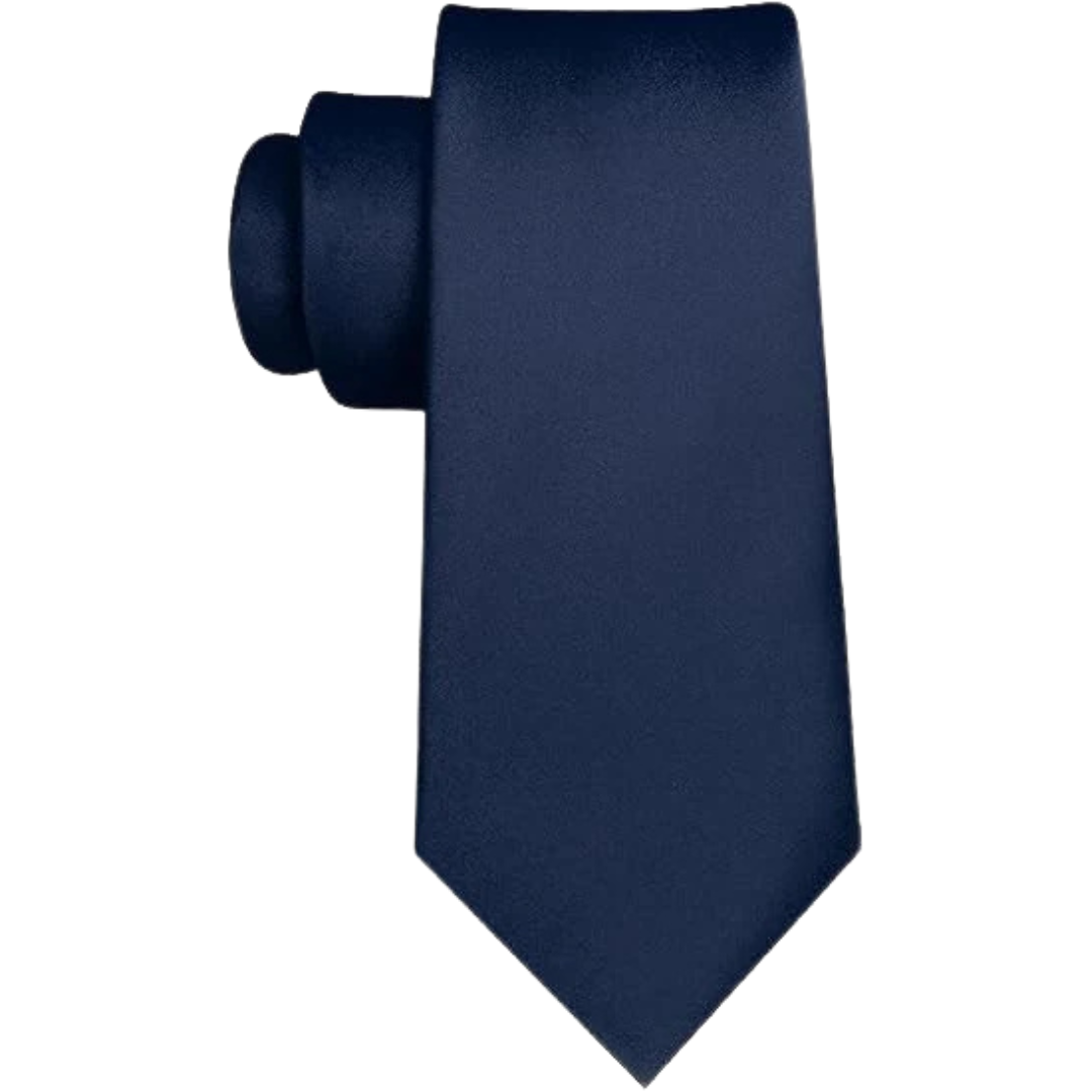 Blue Satin Polyester Necktie with Jacquard Weave